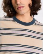 T-Shirt 100% Coton Bio ample Rentfill à rayures beige
