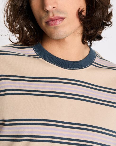 Rentfill T-Shirt aus 100% Bio-Baumwolle mit beigen Streifen