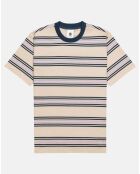 T-Shirt 100% Coton Bio ample Rentfill à rayures beige