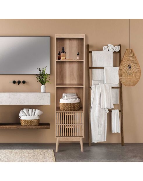 Säule 2 Schubladen Klaus braun - 40x30x160 cm