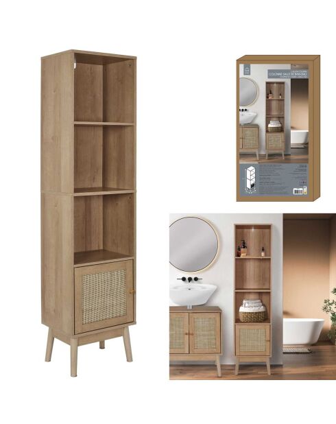 Columna 1 puerta Bali marrón - 40x30x160 cm