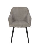 2 Fauteuils Côtelés Scott taupe/noir