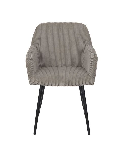 2 Fauteuils Côtelés Scott taupe/noir
