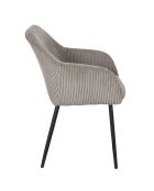 2 Fauteuils Côtelés Scott taupe/noir