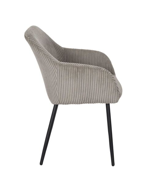 2 Fauteuils Côtelés Scott taupe/noir