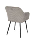 2 Fauteuils Côtelés Scott taupe/noir