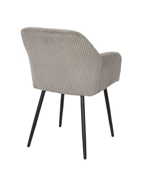 2 Fauteuils Côtelés Scott taupe/noir