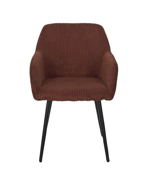 2 Fauteuils Côtelés Scott terracotta/noir