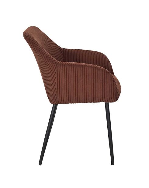 2 Fauteuils Côtelés Scott terracotta/noir