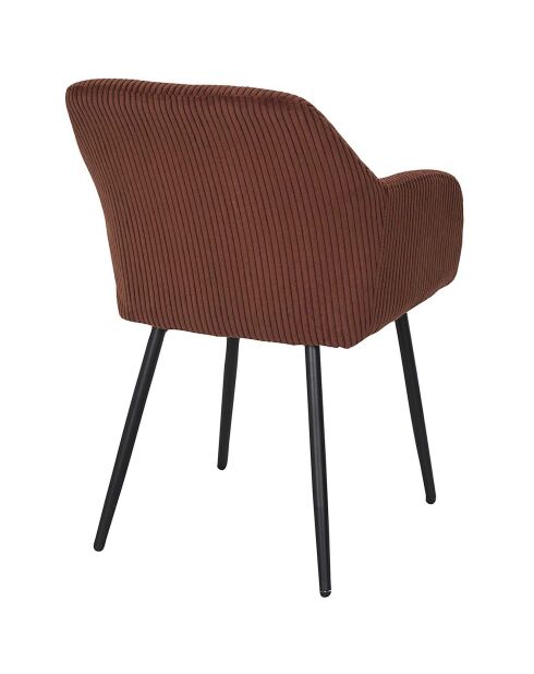 2 Fauteuils Côtelés Scott terracotta/noir