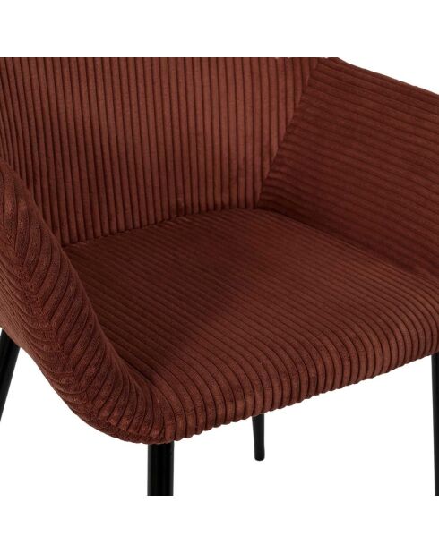 2 Fauteuils Côtelés Scott terracotta/noir