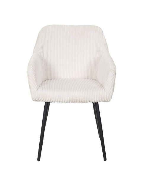 2 Fauteuils Côtelés Scott beige/noir