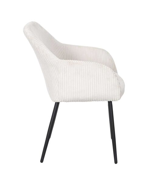 2 Fauteuils Côtelés Scott beige/noir