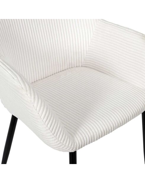 2 Fauteuils Côtelés Scott beige/noir