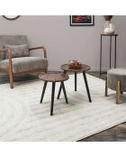 2 Tables Gigogne Rond Acacia noir/marron