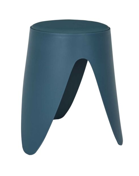 Tabouret Eve bleu canard - 30x30x46 cm