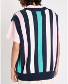 Pull 100% Coton Bio Souvenir bleu/multicolore
