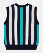 Pull 100% Coton Bio Souvenir bleu/multicolore