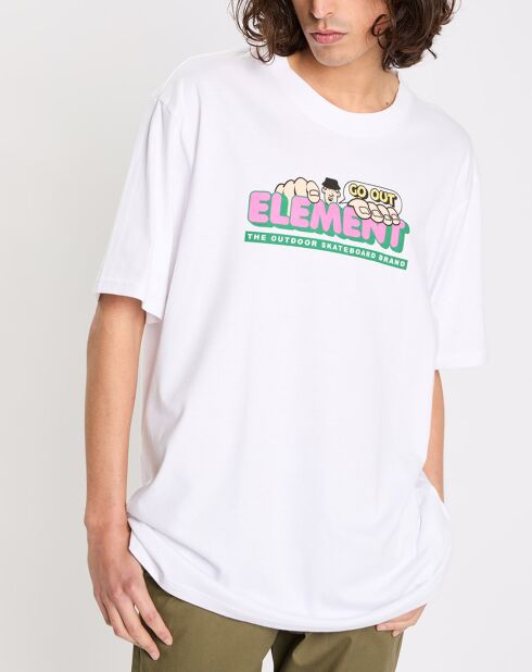 T-Shirt 100% Coton Bio Relax Fit Go Out blanc