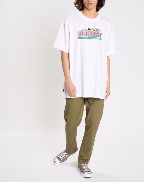 T-Shirt 100% Coton Bio Relax Fit Go Out blanc