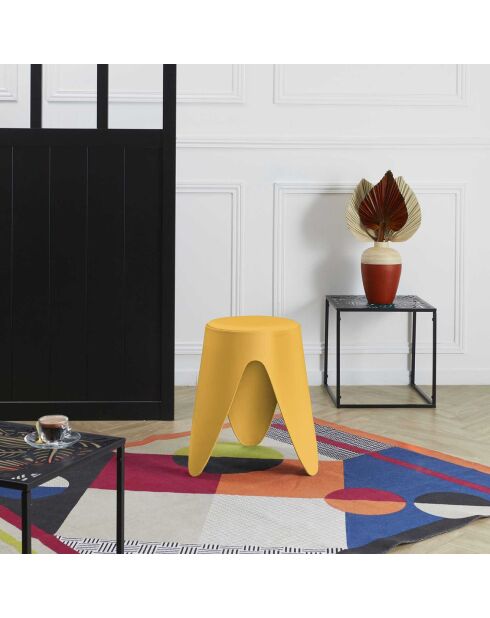Tabouret Eve jaune moutarde - 30x30x46 cm