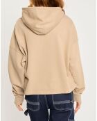Sweat à capuche logo Ferring beige