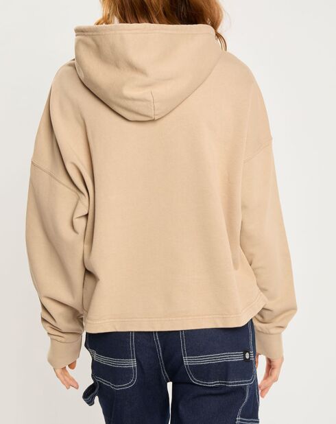 Sweat à capuche logo Ferring beige