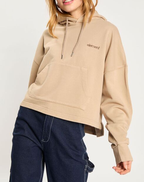 Sweat à capuche logo Ferring beige