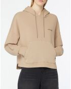 Sweat à capuche logo Ferring beige