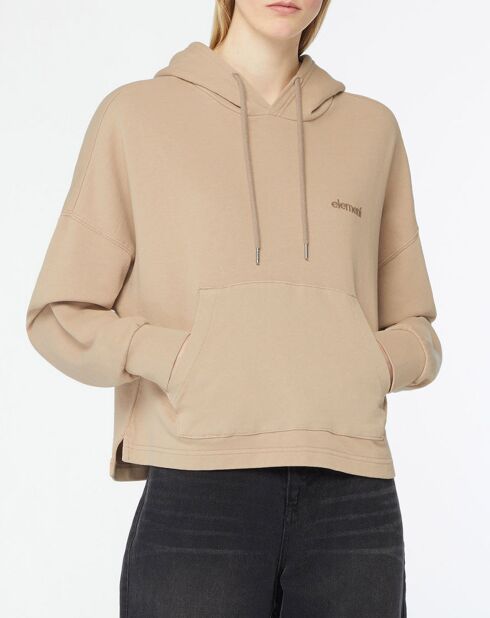 Sweat à capuche logo Ferring beige