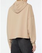 Sweat à capuche logo Ferring beige