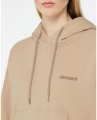 Sweat à capuche logo Ferring beige