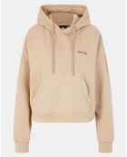 Sweat à capuche logo Ferring beige
