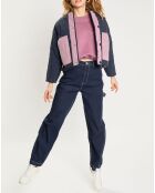 Veste réversible sherpa marine/rose