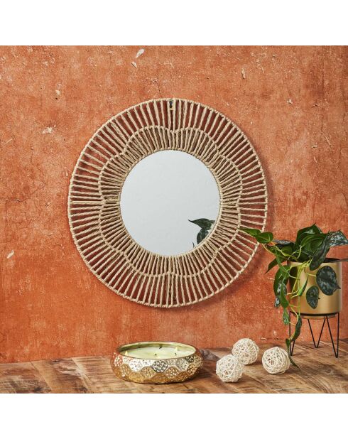 Miroir Rond naturel - 50x50x1.5 cm