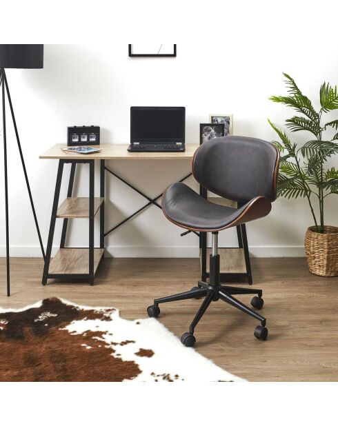 Chaise à Roulettes Reno noire - 51x51.5x77 cm