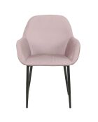 2 Fauteuils Giulia Velours Côtelé rose poudre