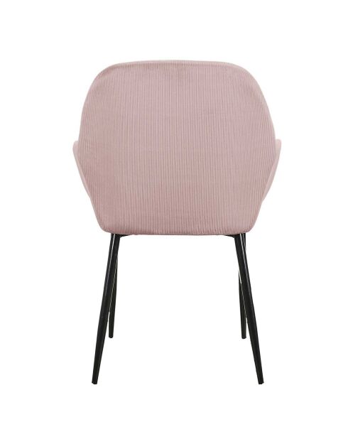 2 Fauteuils Giulia Velours Côtelé rose poudre