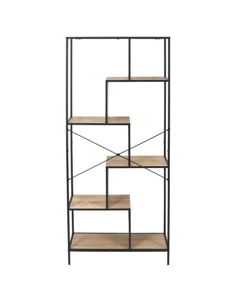 Etagere Edison bois/noir - 80x30x180 cm