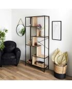 Etagere Edison bois/noir - 80x30x180 cm