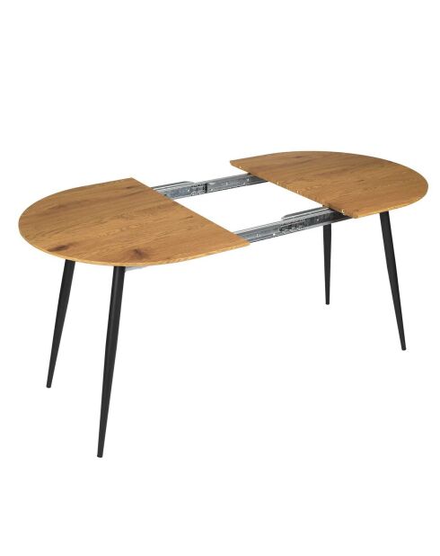 Table Extensible 4 à 6 Personnes marron/noir - 160x80x75 cm