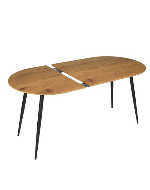 Table Extensible 4 à 6 Personnes marron/noir - 160x80x75 cm