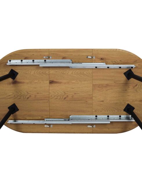 Table Extensible 4 à 6 Personnes marron/noir - 160x80x75 cm