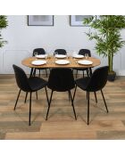 Table Extensible 4 à 6 Personnes marron/noir - 160x80x75 cm