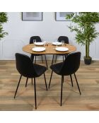 Table Extensible 4 à 6 Personnes marron/noir - 160x80x75 cm