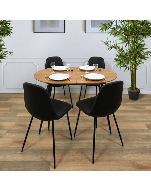 Table Extensible 4 à 6 Personnes marron/noir - 160x80x75 cm
