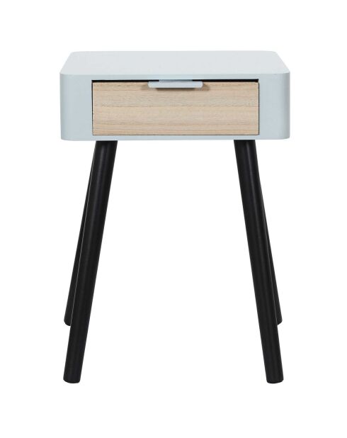 Table de Chevet 1 Tiroir en Bois gris/noir - 35x40x48 cm