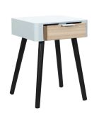 Table de Chevet 1 Tiroir en Bois gris/noir - 35x40x48 cm