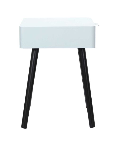Table de Chevet 1 Tiroir en Bois gris/noir - 35x40x48 cm