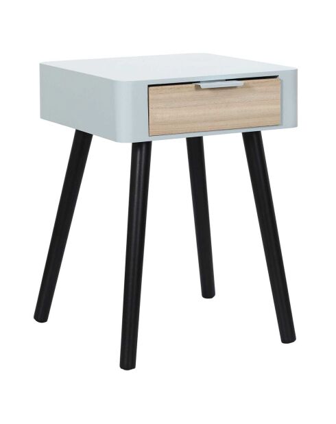 Table de Chevet 1 Tiroir en Bois gris/noir - 35x40x48 cm